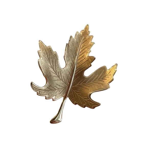 Gold Leaf Brooch Pin - Picture 1 of 3